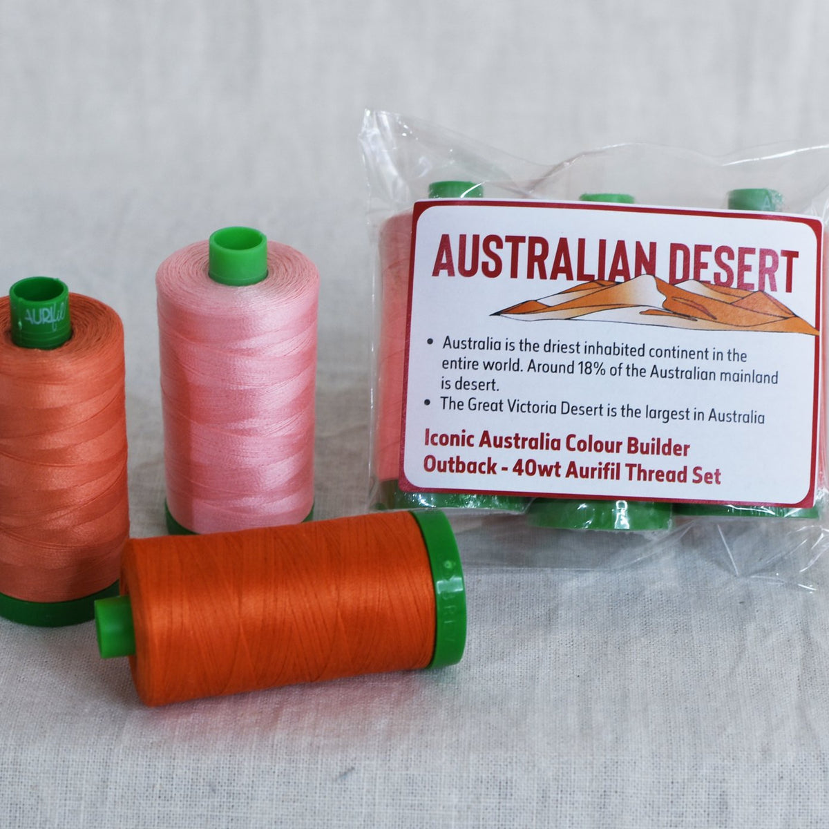 Iconic Australia Aurifil Thread Set - Outback 40wt Large - Orange - Au ...
