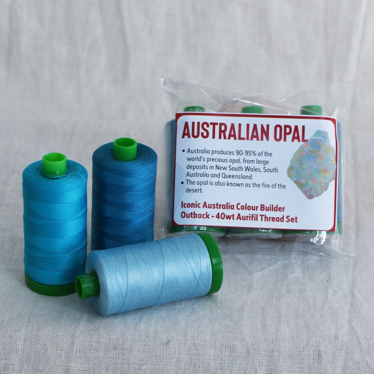 Iconic Australia Aurifil Thread Set - Outback 40wt Large - Teal - Aust ...