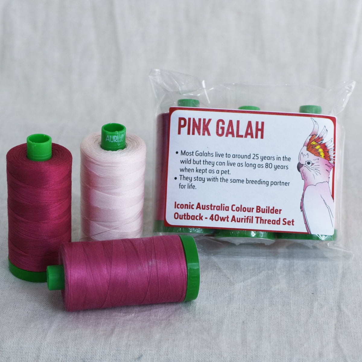 Iconic Australia Aurifil Thread Set - Outback 40wt Large - Pink - Pink ...
