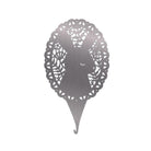 Decorative needle threader with a bunny in a floral lace design on a white background